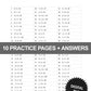 Multiplication Worksheets 1-12 | 10 Printable Practice Pages + Answer Keys | 75 Problems Each | 3rd Grade Math Drill | Instant Download PDF - answers page preview