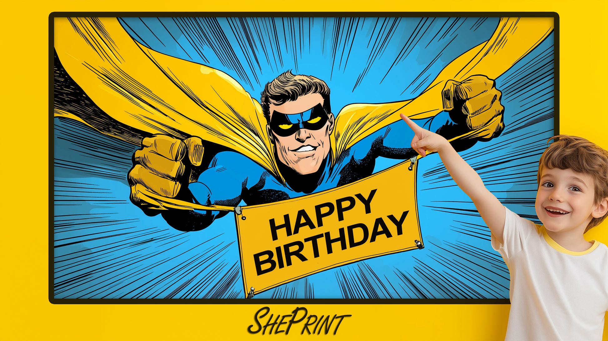 Frame TV Art For Kids | Happy Birthday Superhero Themed Party | Comic Style preview 2