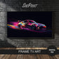 Frame TV Art For Boys | Neon Car Abstract Art preview on wall