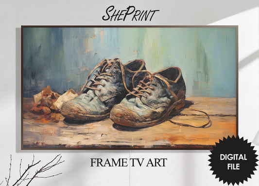 Old Shoes Vintage Art, Samsung Frame TV Art, Instant Download