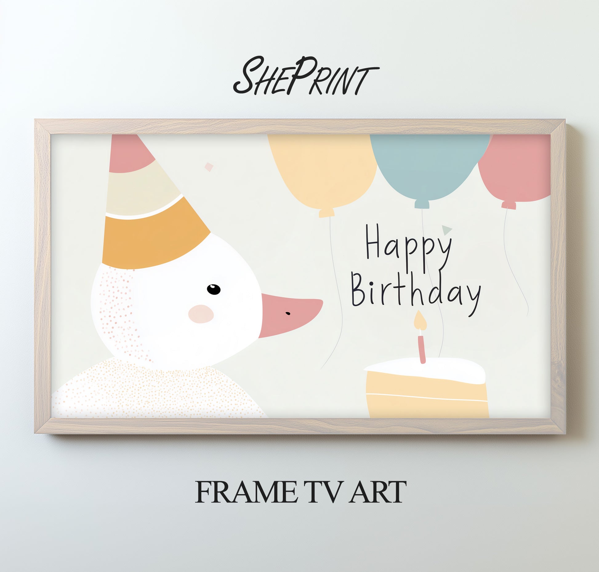 First Birthday Frame TV Art: One Silly Goose | Party TV Backdrop | Digital Download 3840x2160px JPG