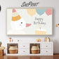 First Birthday Frame TV Art: One Silly Goose | Party TV Backdrop | Digital Download 3840x2160px JPG preview in kids room