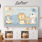 Happy Birthday Baby Boy Frame TV Art | Blue Pastel Safari Theme Party | Instant Digital Download | 3840 x 2160 pixels JPEG preview