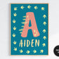 Personalized Dinosaur Wall Art for Kids, Dino Nursery Prints, Boy Room, Set of 2, 18x24inch