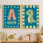 Personalized Dinosaur Wall Art for Kids, Dino Nursery Prints, Boy Room, Set of 2, 18x24inch