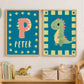 Personalized Dinosaur Wall Art for Kids, Dino Nursery Prints, Boy Room, Set of 2, 18x24inch