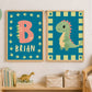 Personalized Dinosaur Wall Art for Kids, Dino Nursery Prints, Boy Room, Set of 2, 18x24inch