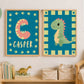 Personalized Dinosaur Wall Art for Kids, Dino Nursery Prints, Boy Room, Set of 2, 18x24inch