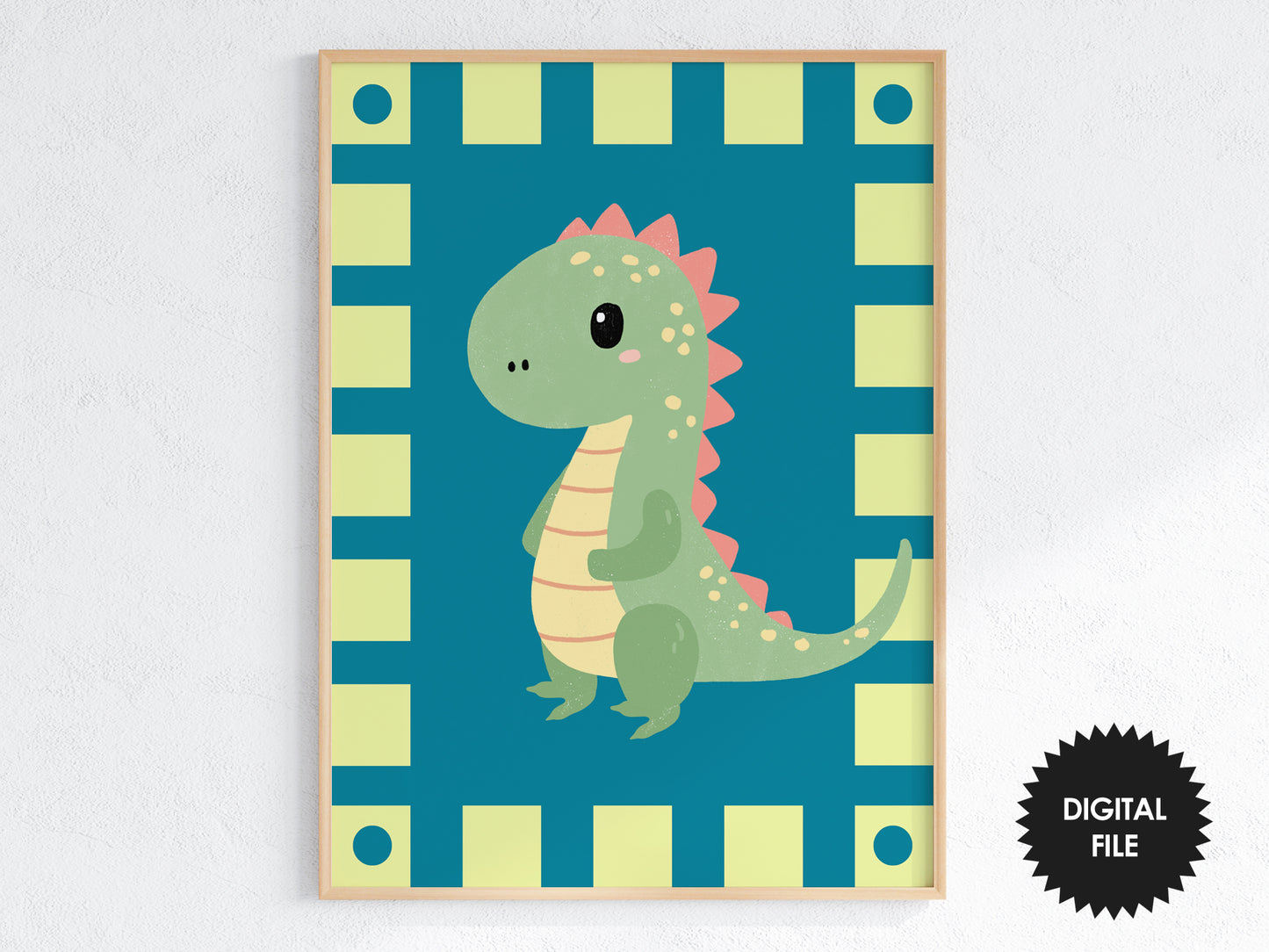 Personalized Dinosaur Wall Art for Kids, Dino Nursery Prints, Boy Room, Set of 2, 18x24inch