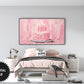 Samsung Frame TV Art | Birthday Cake Pastel Pink Impasto Painting preview in modern bedroom