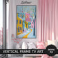 Pastel Pink Winter Vertical TV Art, preview in modern pink living room