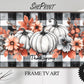 Frame TV Art White Pumpkins on Plaid Background preview