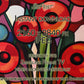 Vertical Frame TV Art, Poppies Abstract Painting close up view
