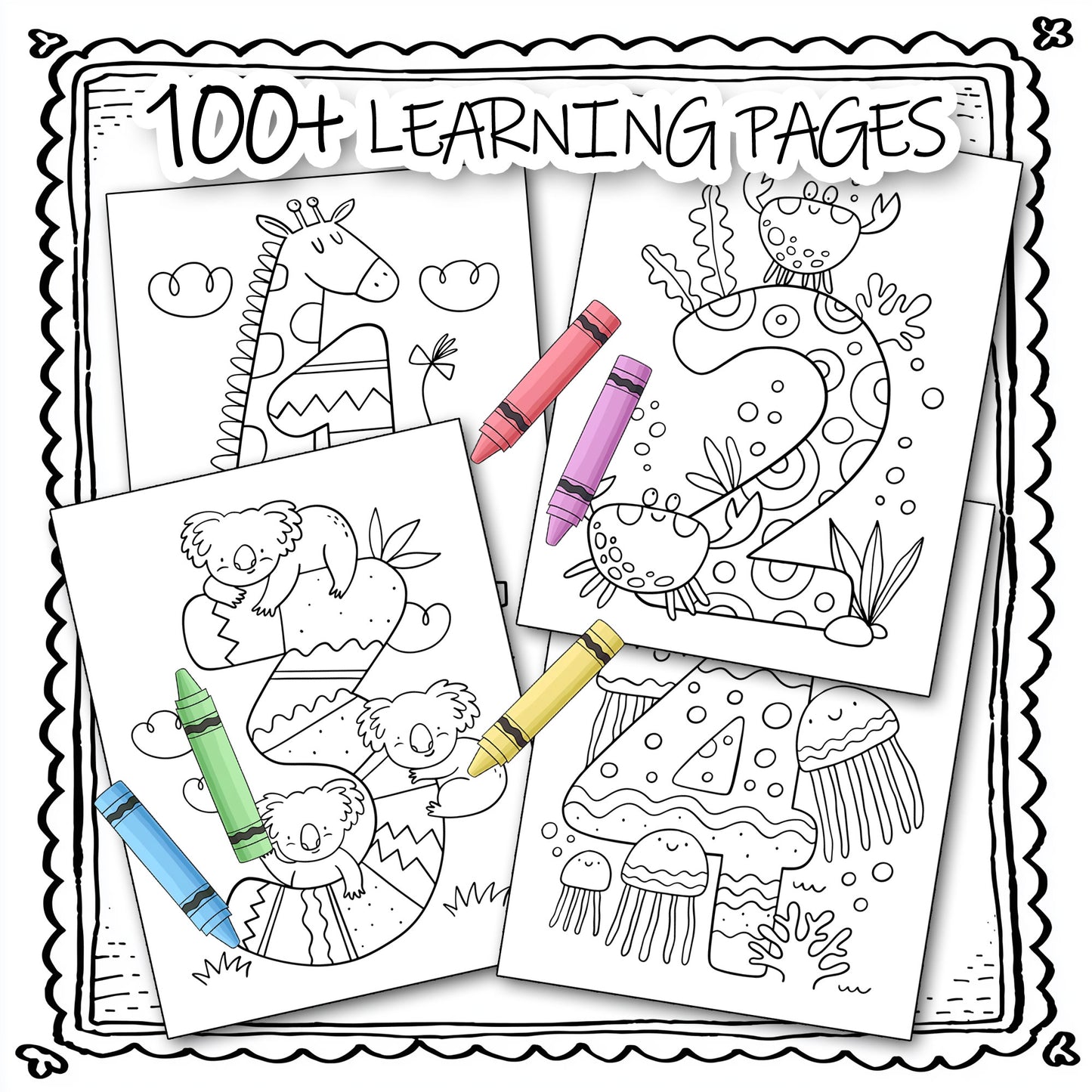 100+ Printable Kids Learning Pages, Number Coloring Preschool Worksheets preview