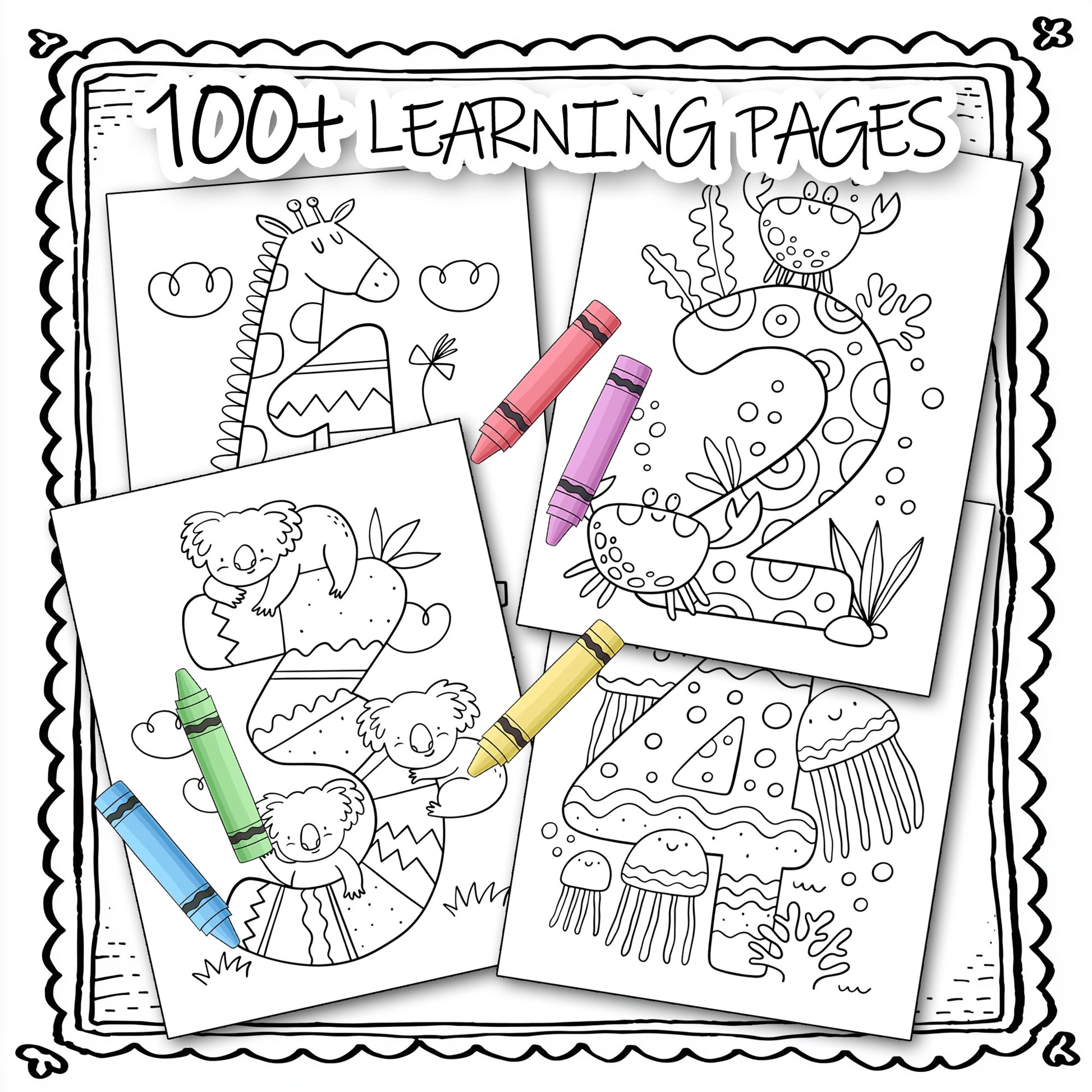 100+ Printable Kids Learning Pages, Number Coloring Preschool Worksheets preview