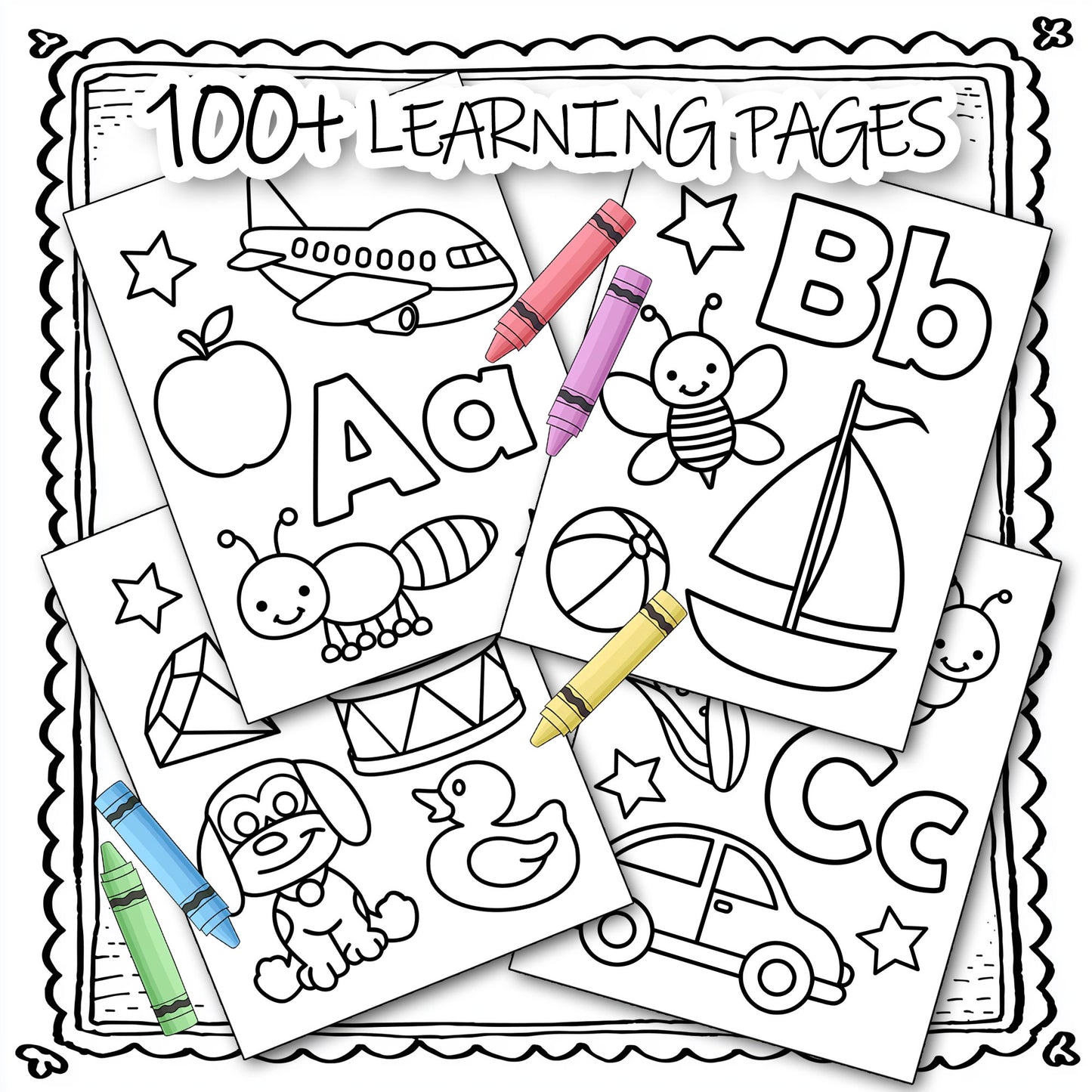 100+ Printable Kids Learning Pages, ABC coloring Worksheets preview