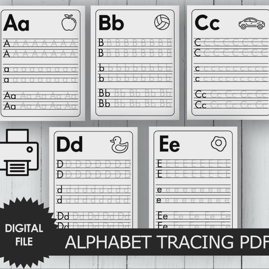 Alphabet Letter Tracing A-Z, Uppercase and Lowercase, Kindergarten and Preschool Worksheets preview VIDEO 