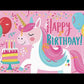 Unicorn Birthday Frame TV Art | Pink Happy Birthday TV Display for Girls | Magical Kids Party Decor for Samsung Frame TV | Instant Download