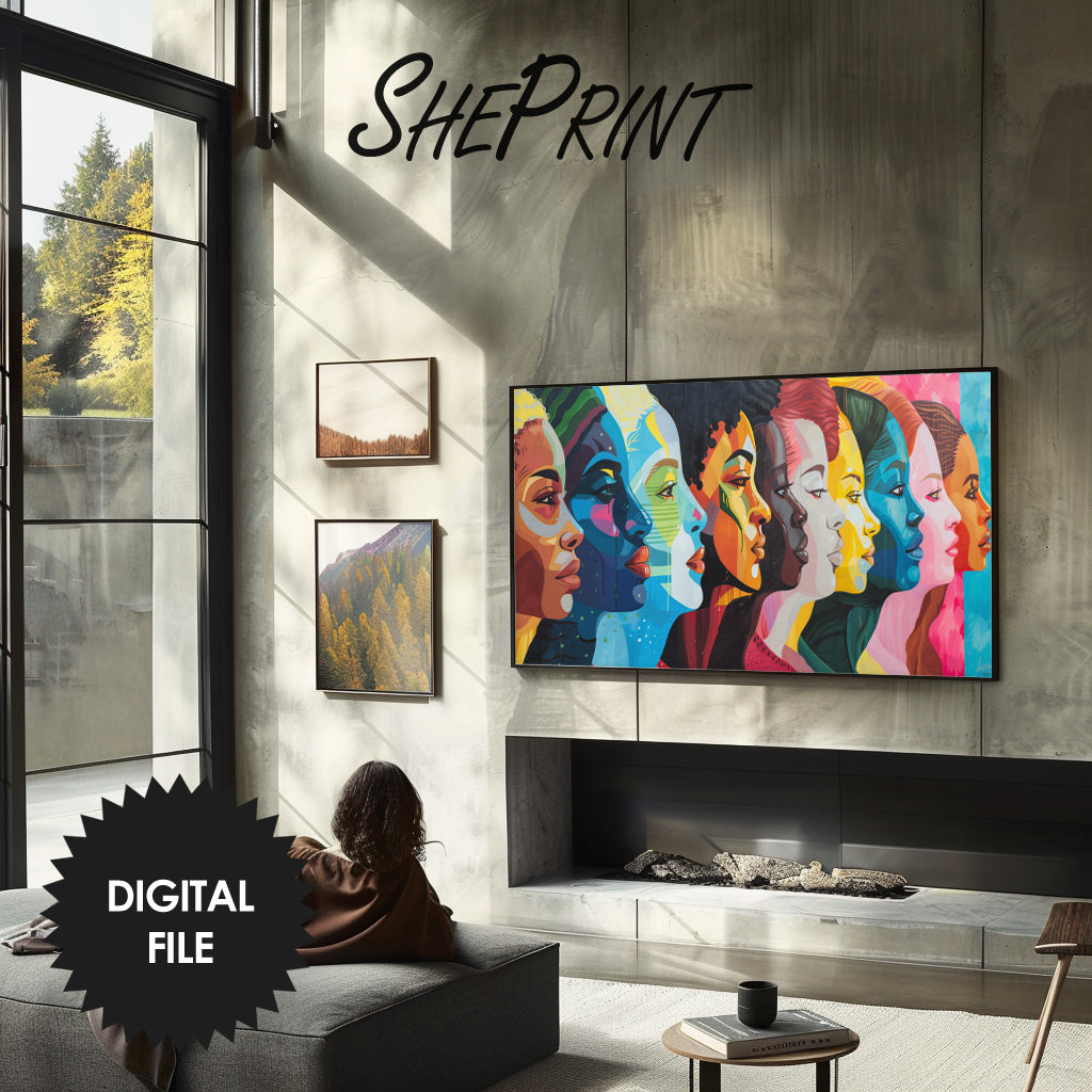 Frame TV Art | Pride Diversity Abstract Art preview in modern luxury living room