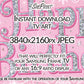 Pink Glitter Happy Birthday Frame TV Art for Girls | Sparkly Princess Party Decor | Digital Download close up look