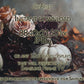 Samsung Frame TV Art, Dark Moody Still Life, White Pumpkins and Burgundy Peach Roses close up view