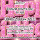 Purple Glitter Birthday Frame TV Art for Girls, Princess Theme Party Decor, Digital Download close up look