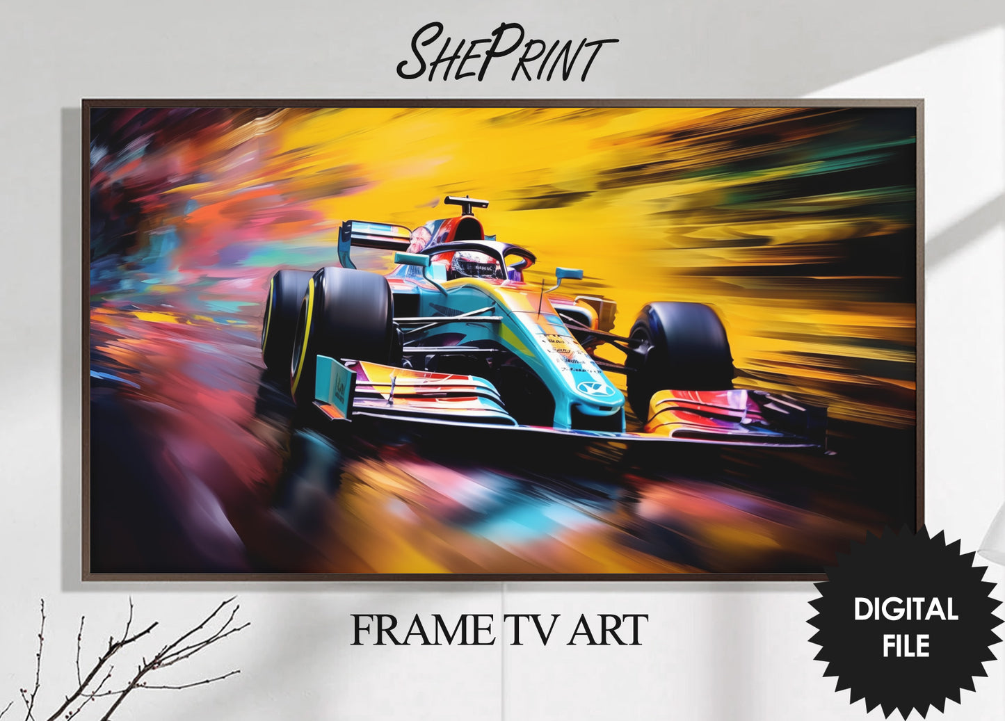 Frame TV Art | Racing Car In Melting Speed preview on Samsung Frame TV
