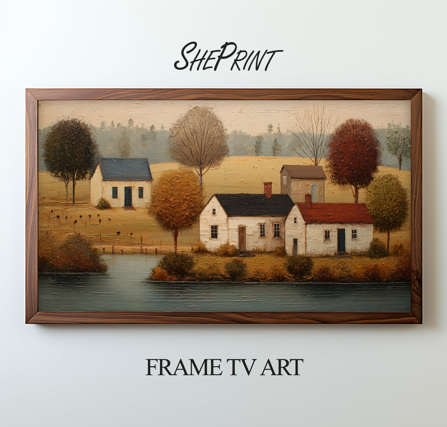 Rustic Countryside Frame TV Art | Vintage Farmhouse Landscape | Instant Digital Download