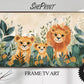 Safari Animals Frame TV Art For Kids | Lion Family Watercolor preview