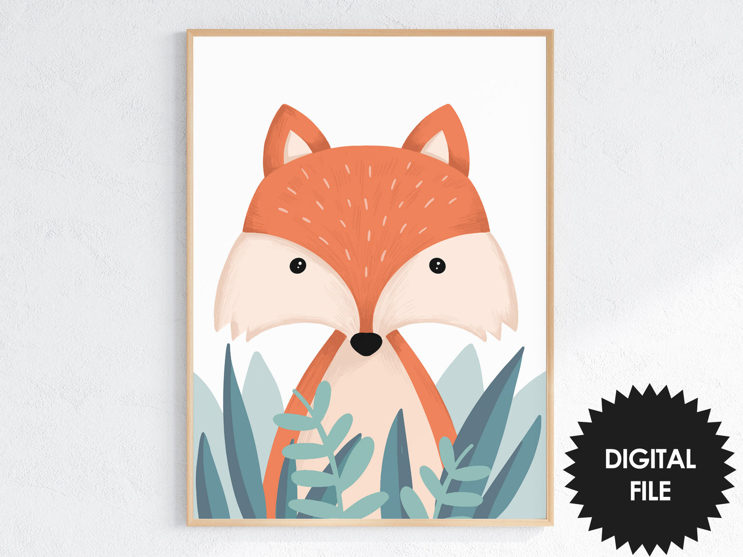 Printable Safari Animals Art, Set of 3, Kids Room Wall Art, Fox, Tiger and Bear Print, Nursery Wall Art, PDF Instant Download, Ratio 3:4