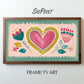 Scandinavian Folk Frame TV Art | Valentines Heart Painting preview on screen