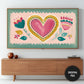 Scandinavian Folk Frame TV Art | Valentines Heart Painting preview in living room