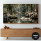 Frame TV Art Secret Garden With Swans 3840x2160px JPG – Instant Download preview on screen