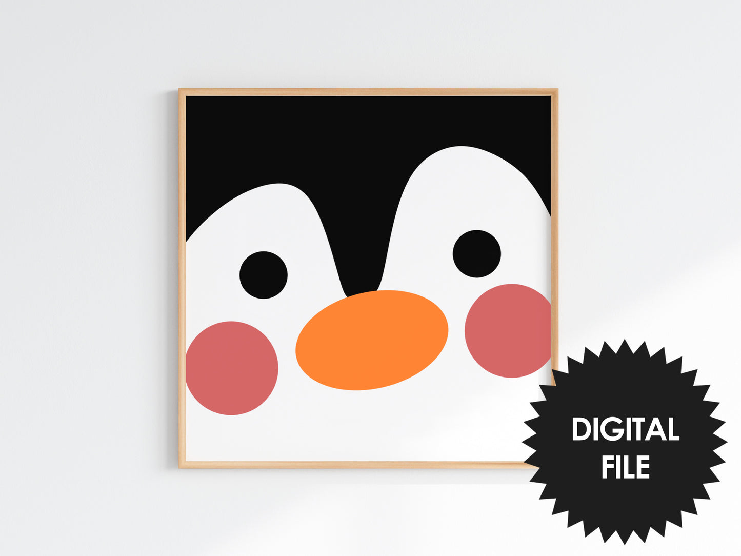 Christmas Wall Art Printables For Kids Set of 3, Santa, Snowman and Penguin Print, Digital Download, Print Any Size Up To 20x20 inch