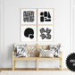 Abstract Wall Art #01, Set of 4, Bundle Print set, black & white wall art, digital art poster download, modern square art prints
