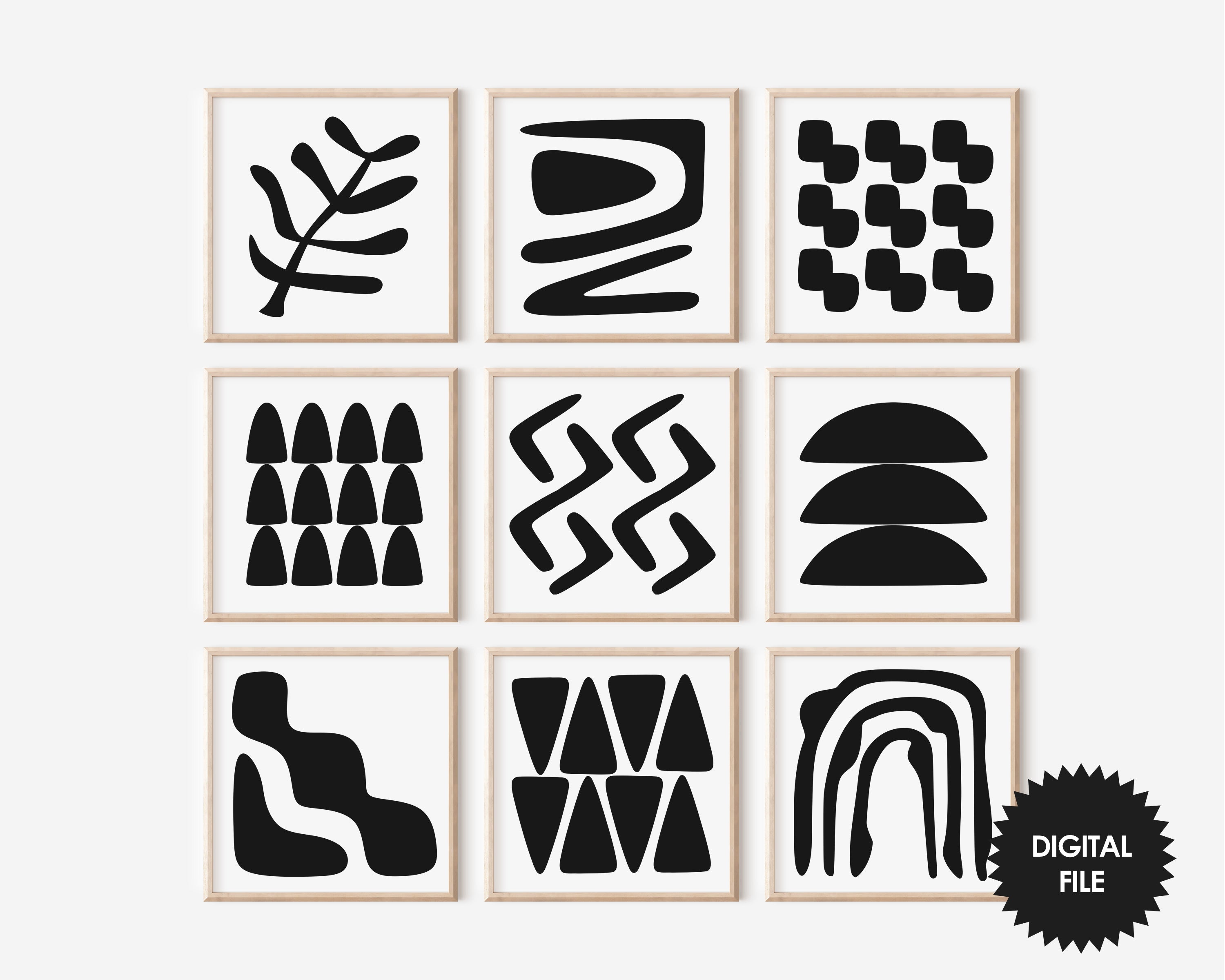 Printable Abstract Art #03 Abstract Harmony, Set of 9 Prints – she-print