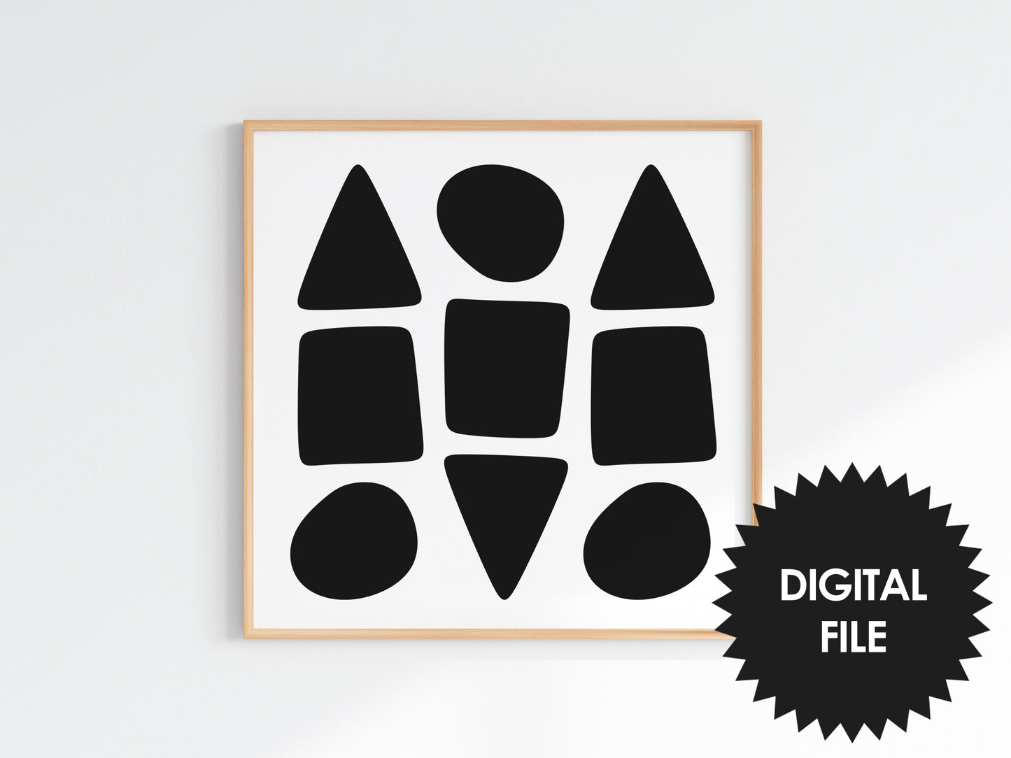 Printable Abstract Art #07 Set of 9, Bundle Print set, black & white wall art download, digital art, modern art prints, boho wall art