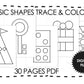 Kids Printables, Basic Shapes Trace & Color 30 Pages, Kindergarten Worksheets, Circles, Squares and Triangles, Instant Download 1 PDF