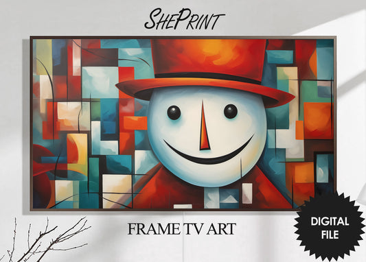 Christmas Snowman Abstract Art For Samsung Frame TV preview