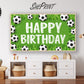 Happy Birthday Soccer Theme TV Backdrop for Boys | 3840x2160px JPEG | Digital Download preview in kids room