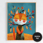 Kids Room Wall Art, Spring Cats, Set of 2 Risograph Prints preview image 1, spring cat