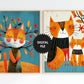 Kids Room Wall Art, Spring Cats, Set of 2 Risograph Prints preview