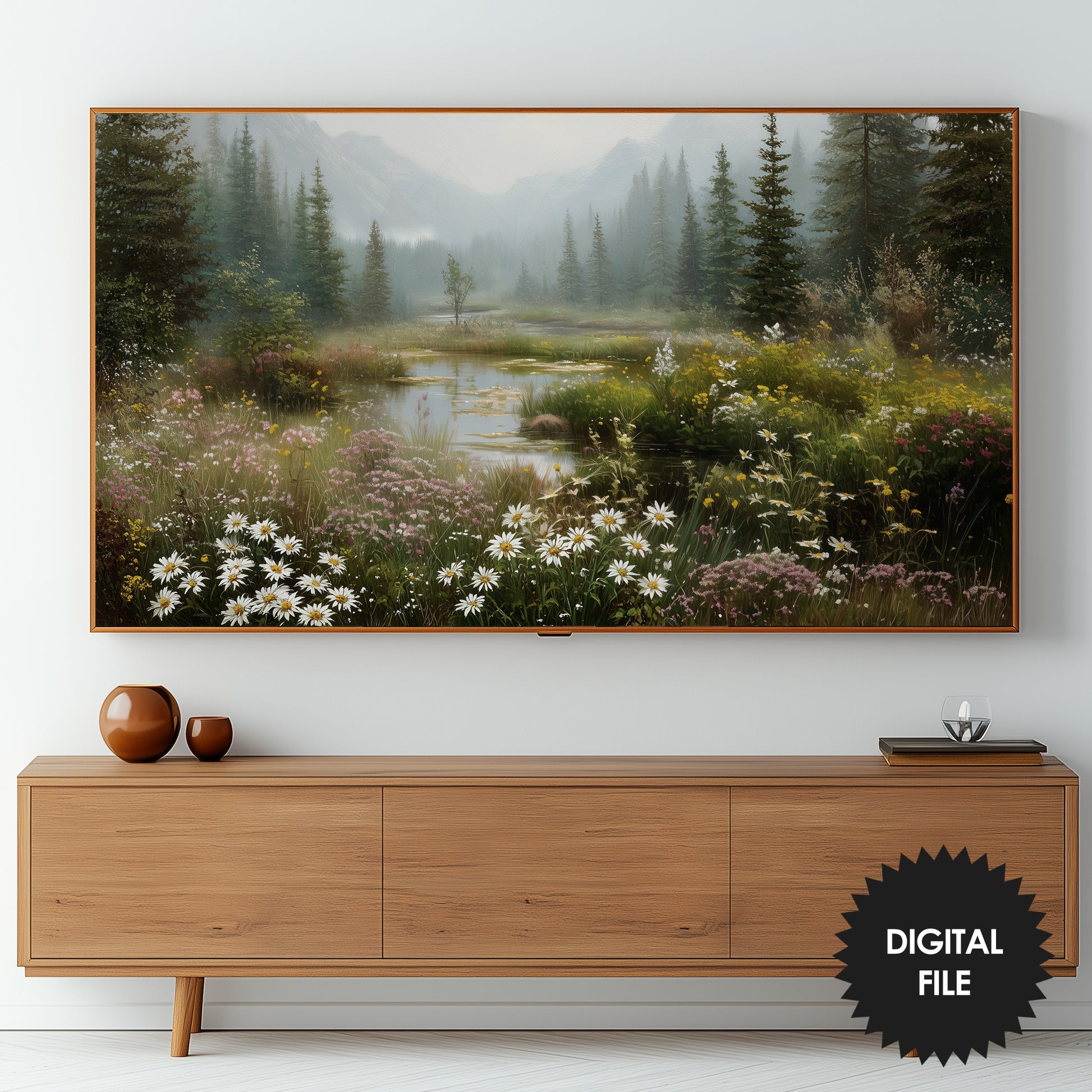 Spring In The Mountains Landscape TV Art - Instant Digital Download preview