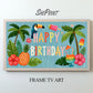 Tropical Birthday Frame TV Art | Summer Luau Happy Birthday Banner for TV | Instant Download preview 2
