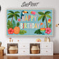 Tropical Birthday Frame TV Art | Summer Luau Happy Birthday Banner for TV | Instant Download preview in kids room