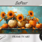 Samsung Frame TV Art, Sunflowers and Pumpkins Oil Painting, Fall Still Life preview