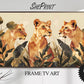 Frame TV Art Three Lionesses, Safari Animals Watercolor preview on Samsung Frame Tv