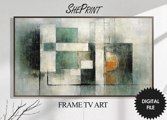 Samsung Frame TV Art, Trendy Colors Abstract Art, Geometric Shapes Abstract Art, Digital TV Art, Instant Download