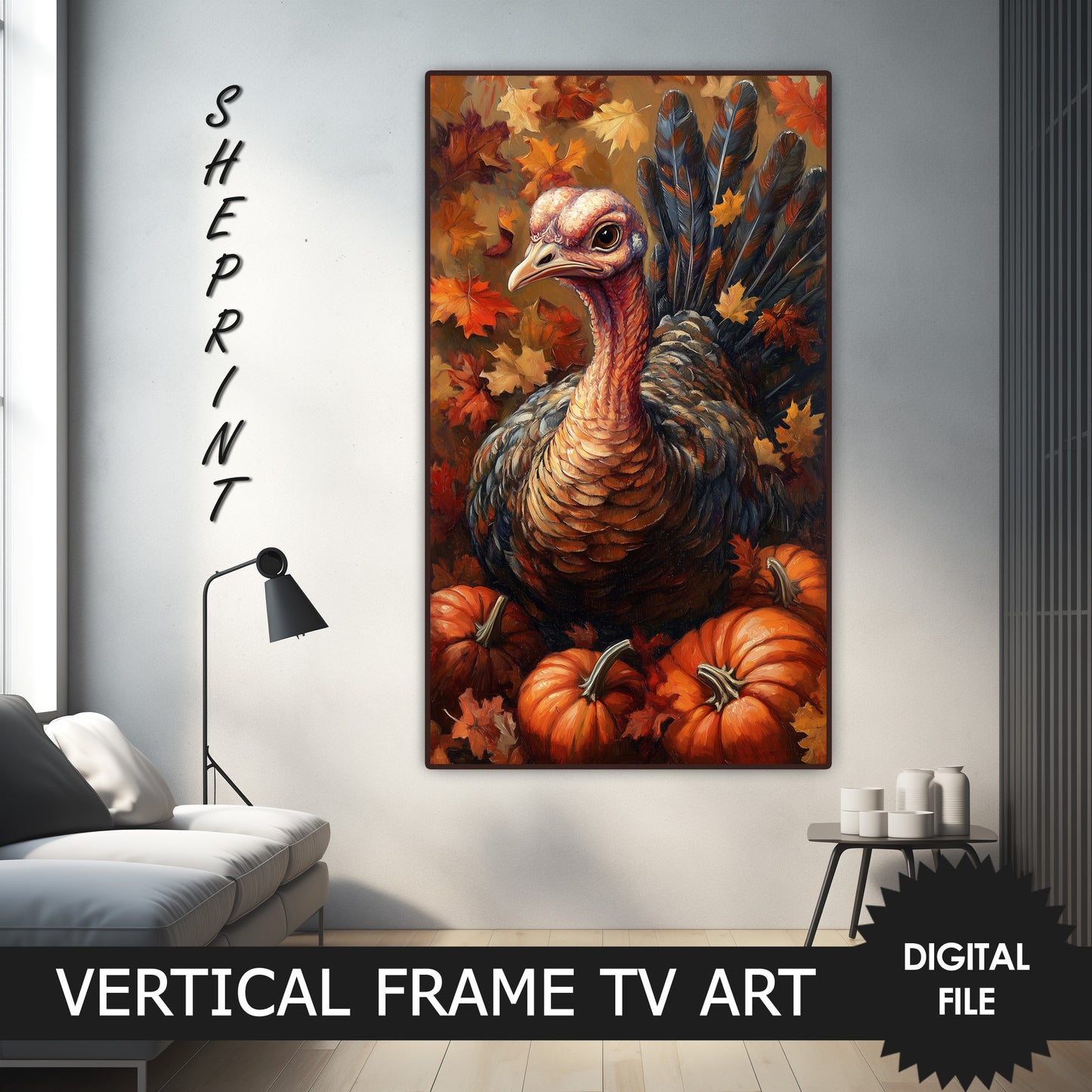 Samsung Vertical Frame TV Art, Turkey Autumn Thanksgiving Digital Art preview