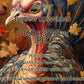 Samsung Vertical Frame TV Art, Turkey Autumn Thanksgiving Digital Art close up view